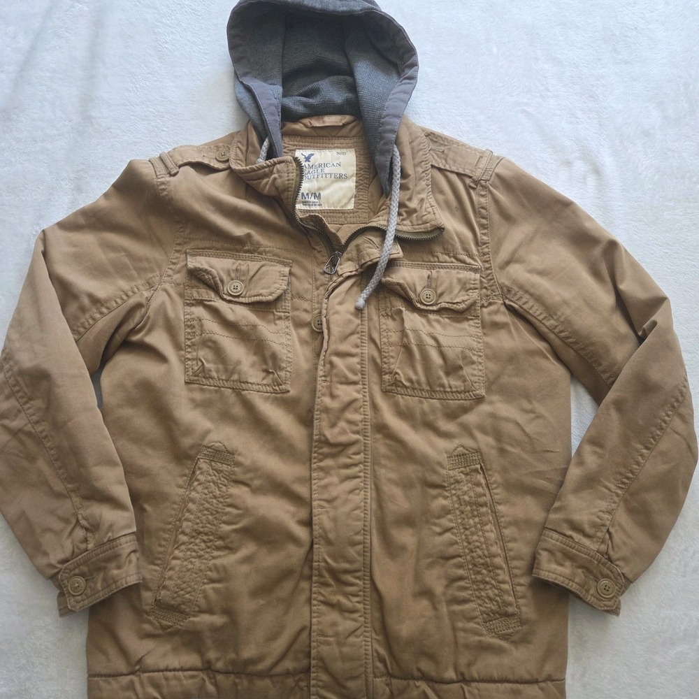 Y2K American Eagle Canvas Utility Field Jacket Mens  Med Pockets Wear